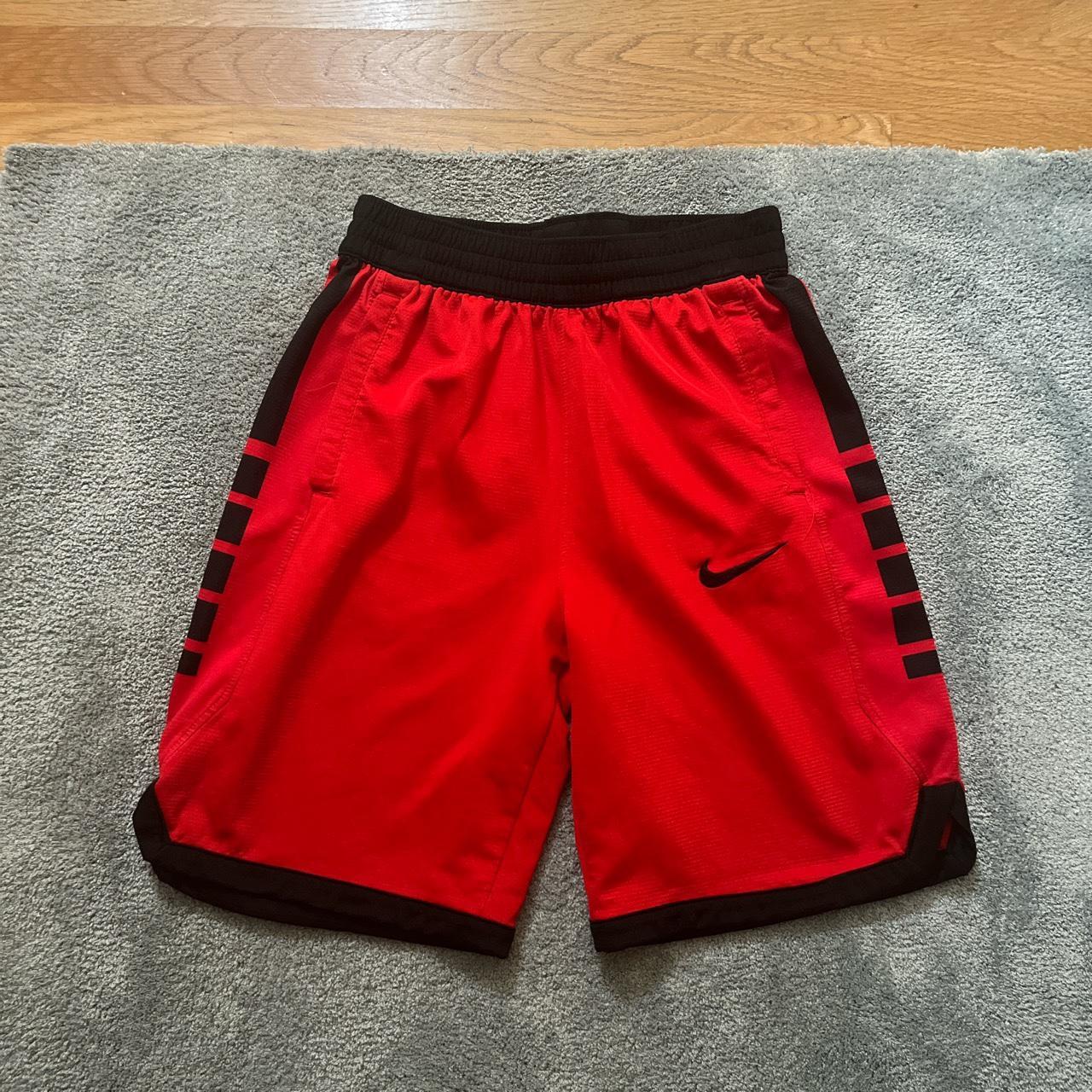 nike red and black shorts