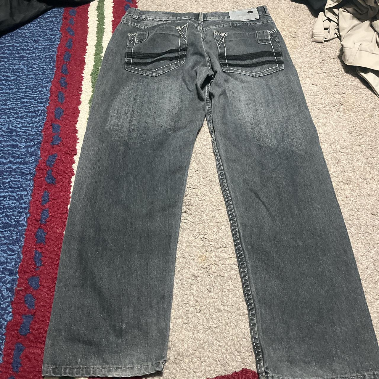 y2k faded black jeans cool back hit on pockets Depop