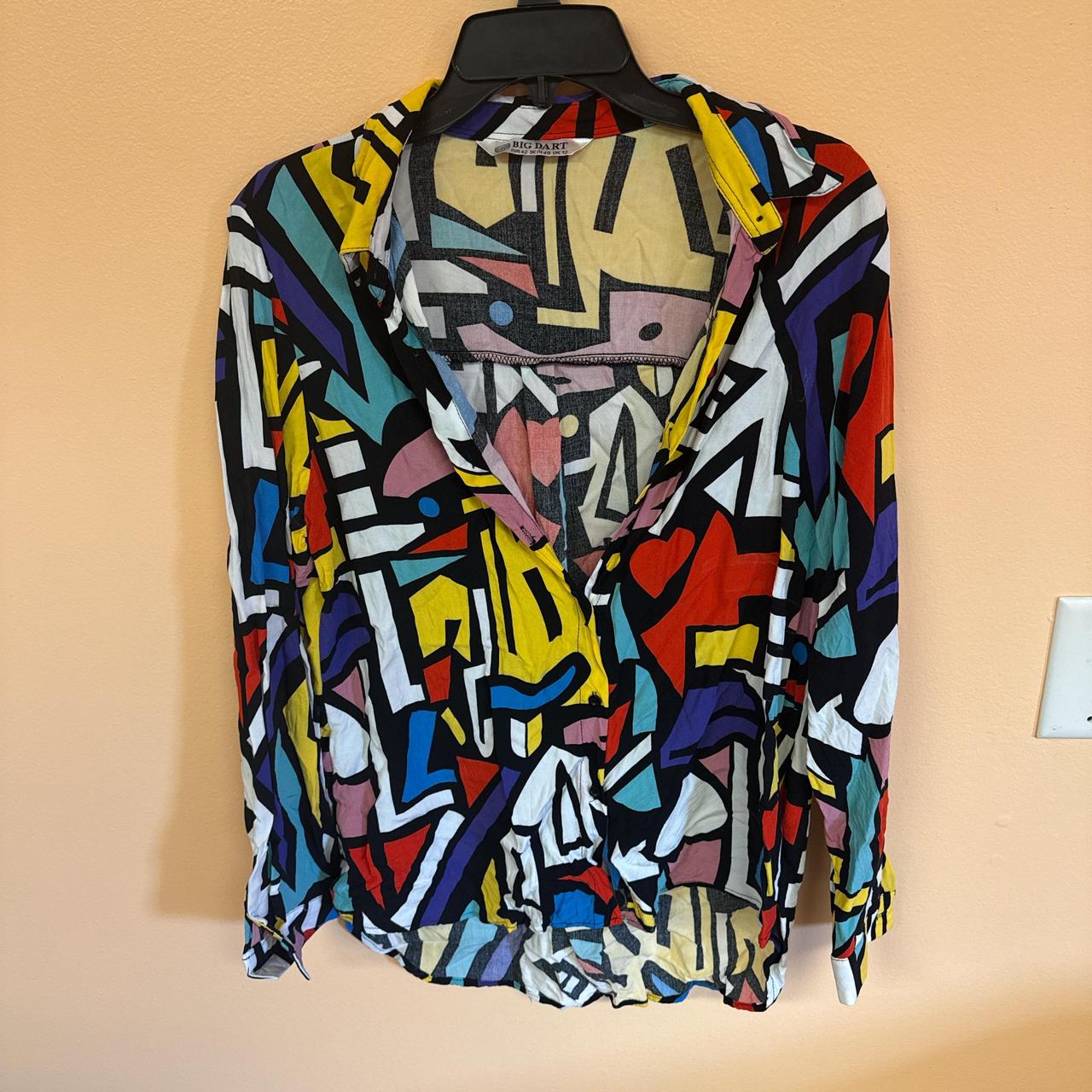 Women's Blouse - Multi - L – Abstract patterned b… - image 1