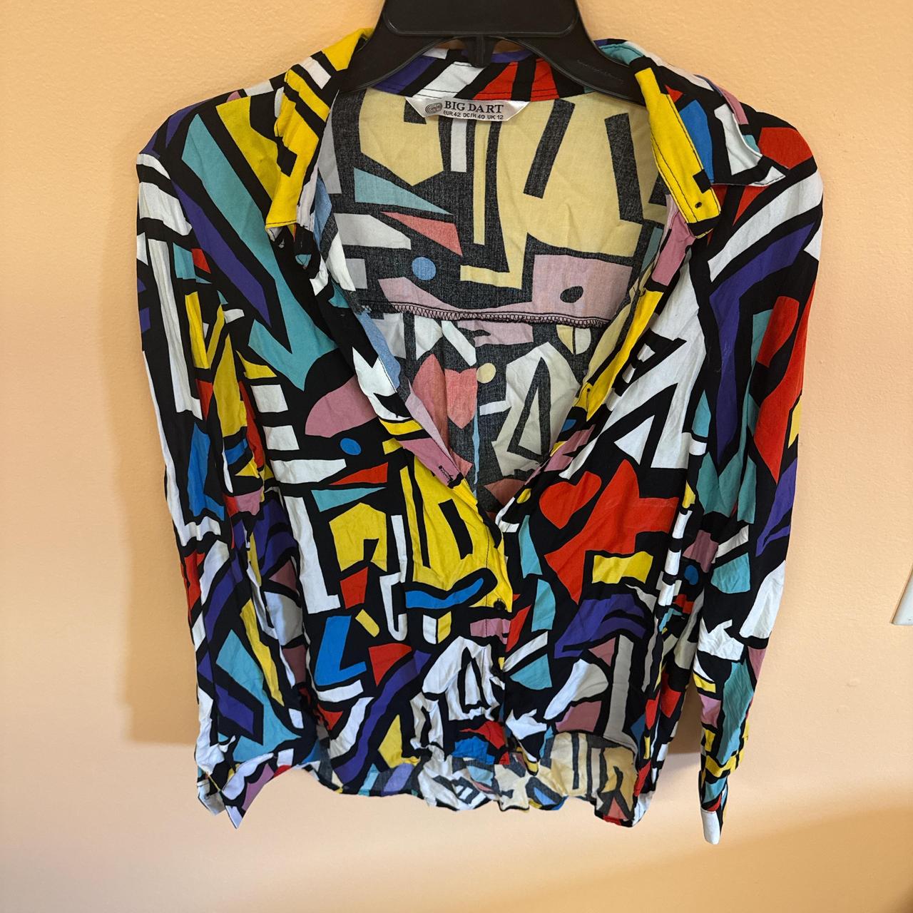 Women's Blouse - Multi - L – Abstract patterned b… - image 4