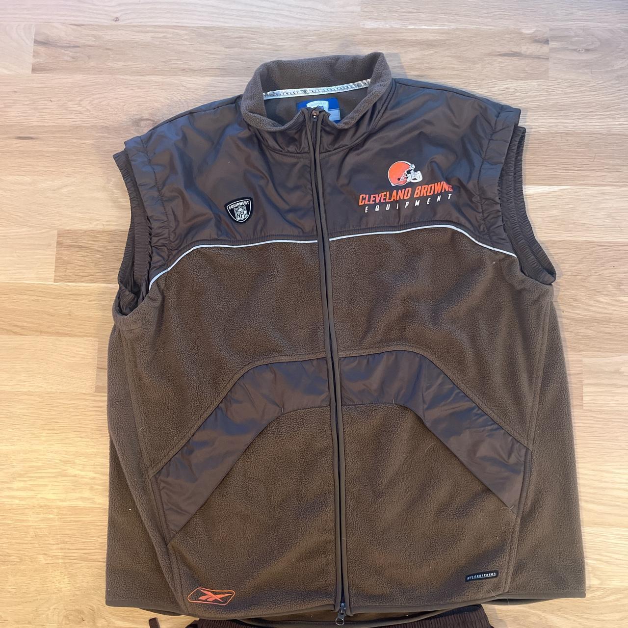 Fleece Vest Cleveland Browns Vest Men's Gray Cleveland Browns