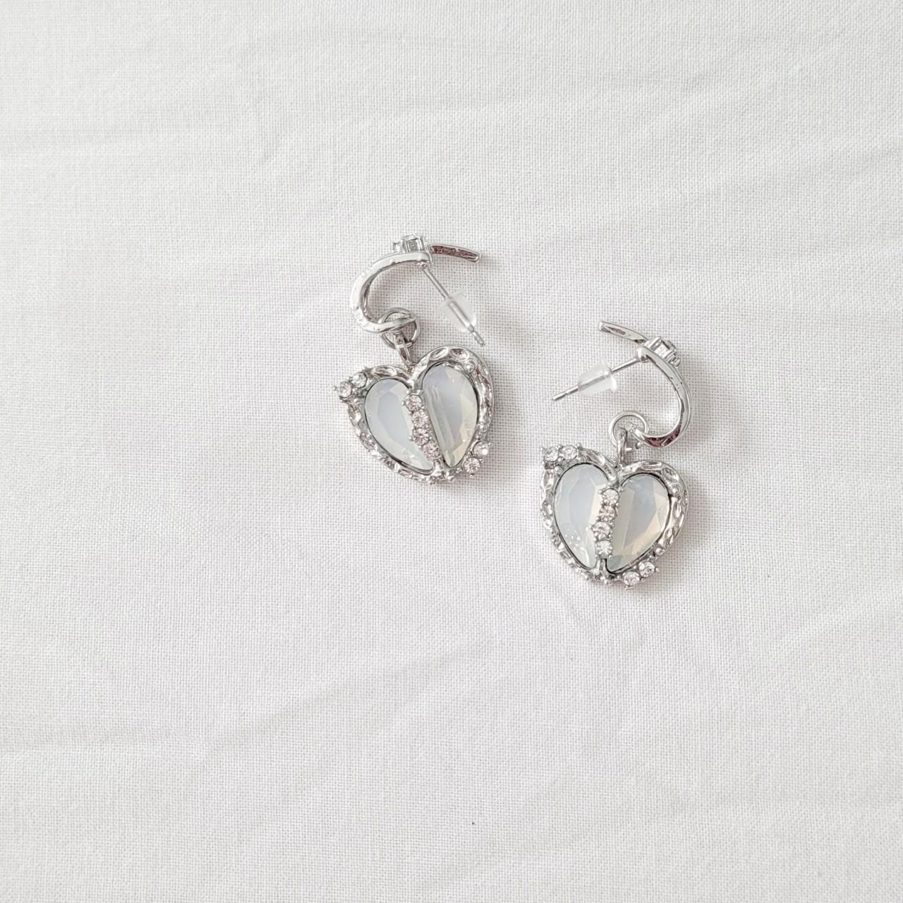 cute things commin light blue heart earrings ♡... - Depop