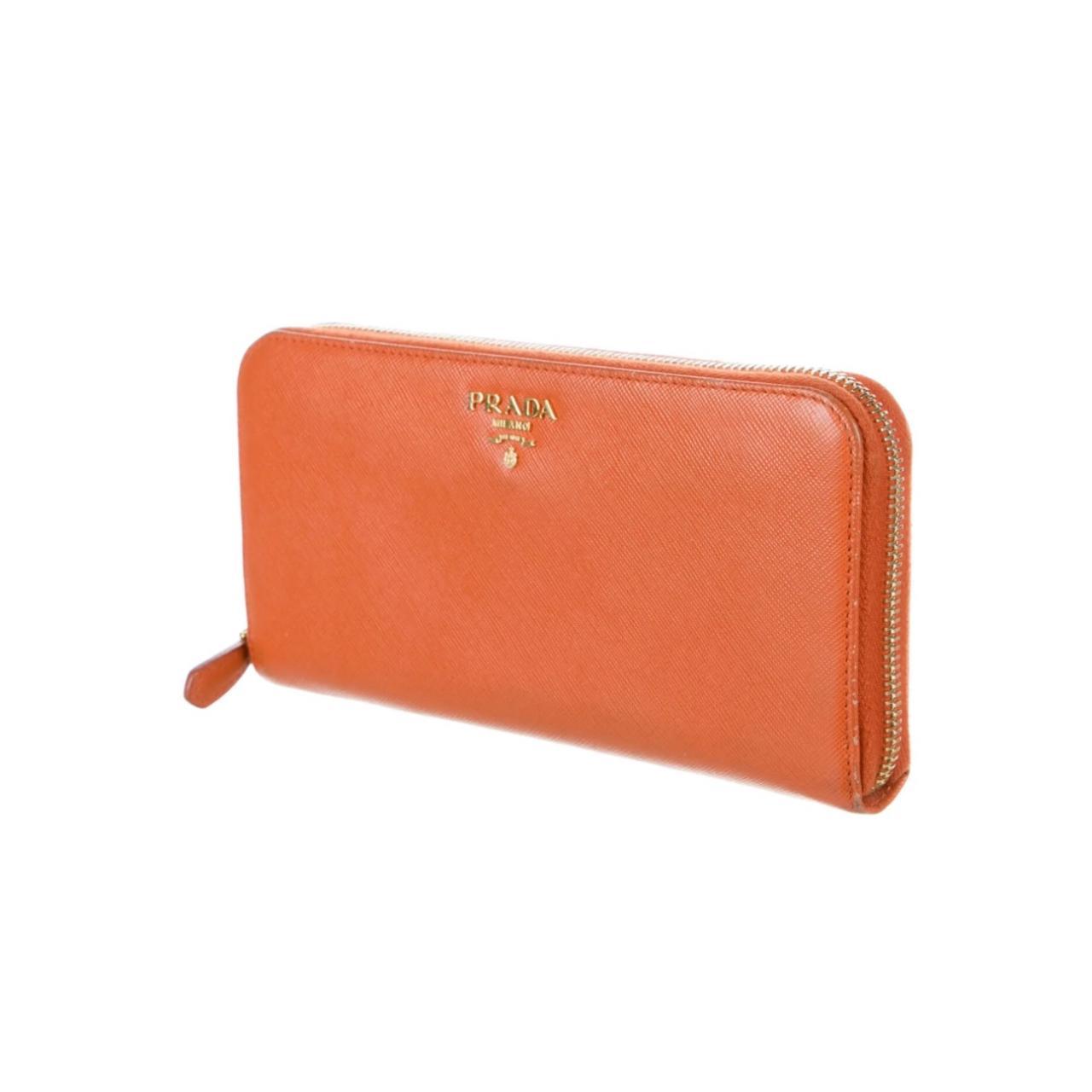 Orange prada wallet sale