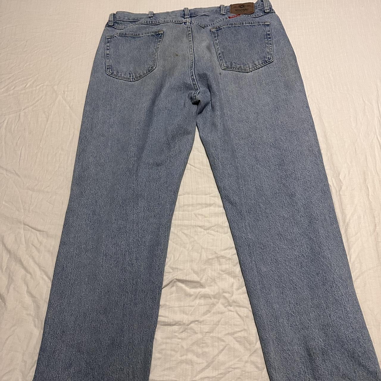 Blue wranglers baggy - Depop