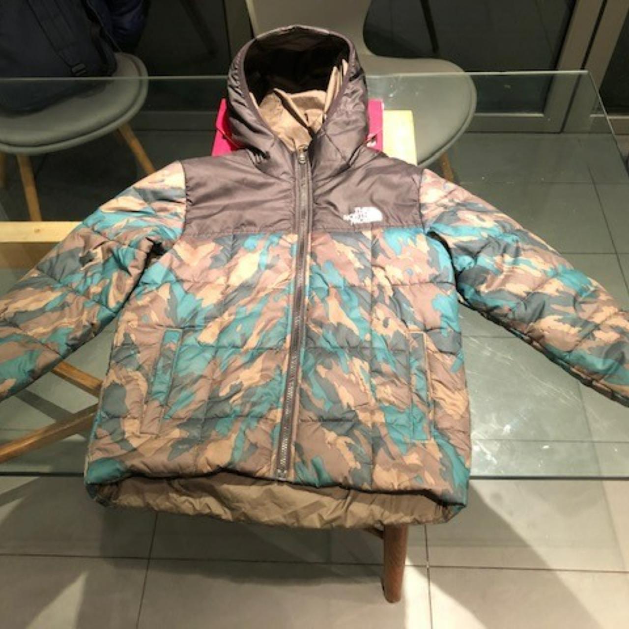 The North Face, junior printed reversible down... Depop