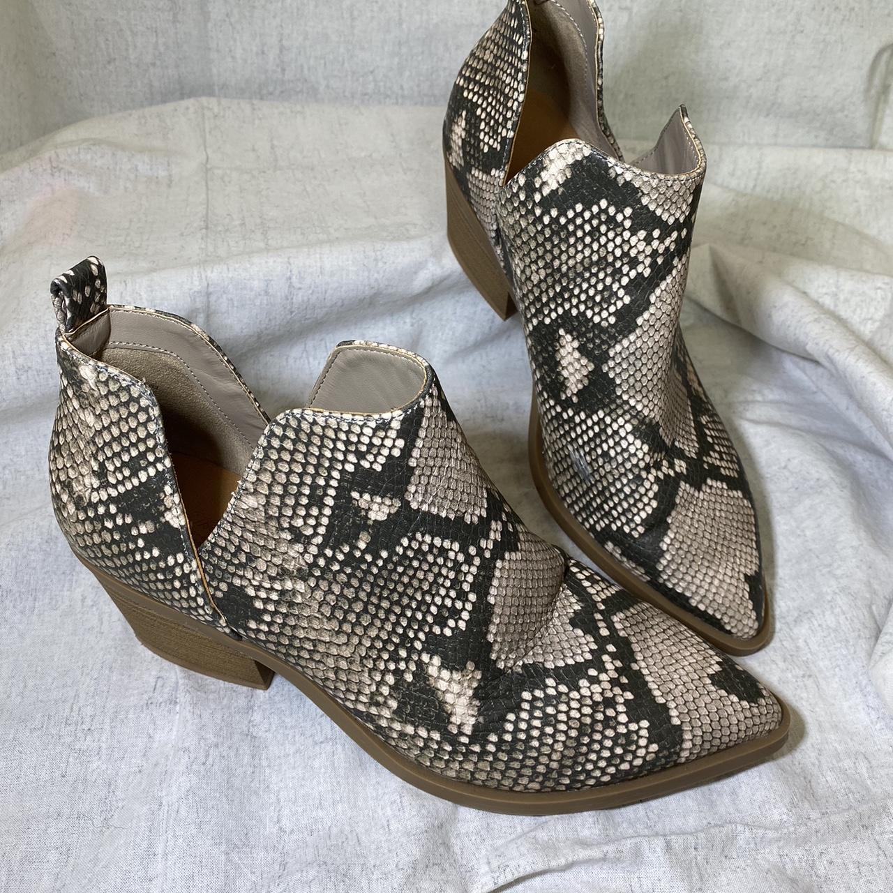 faux snakeskin booties