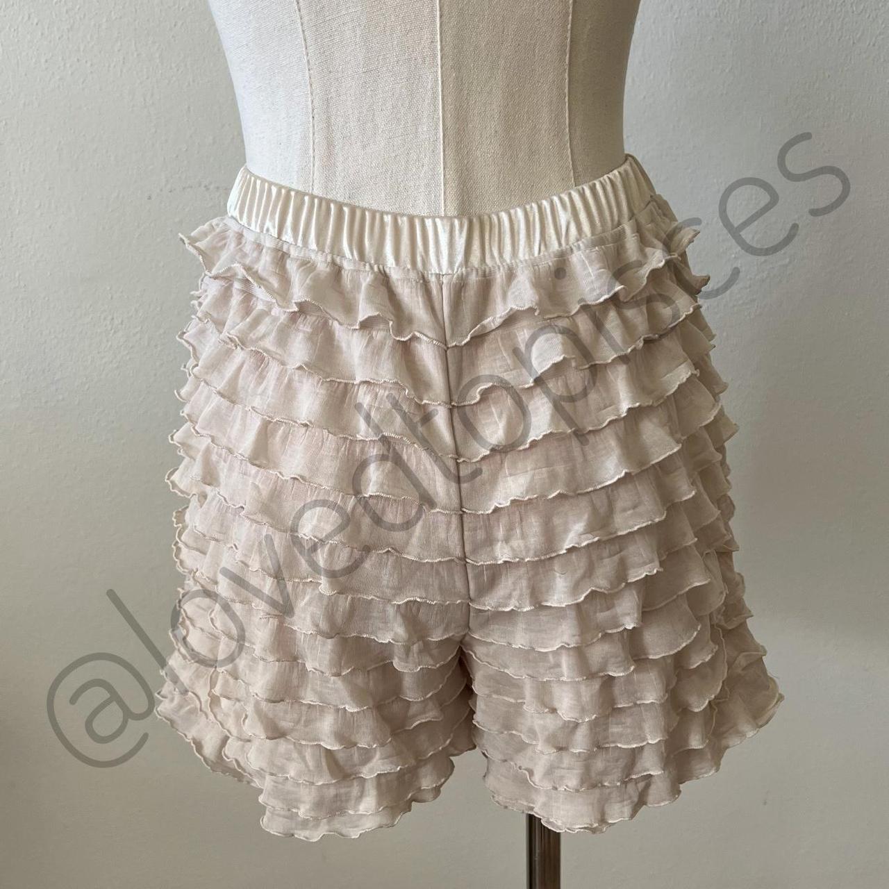 Vintage or Edwardian style ruffle bloomer shorts... - Depop