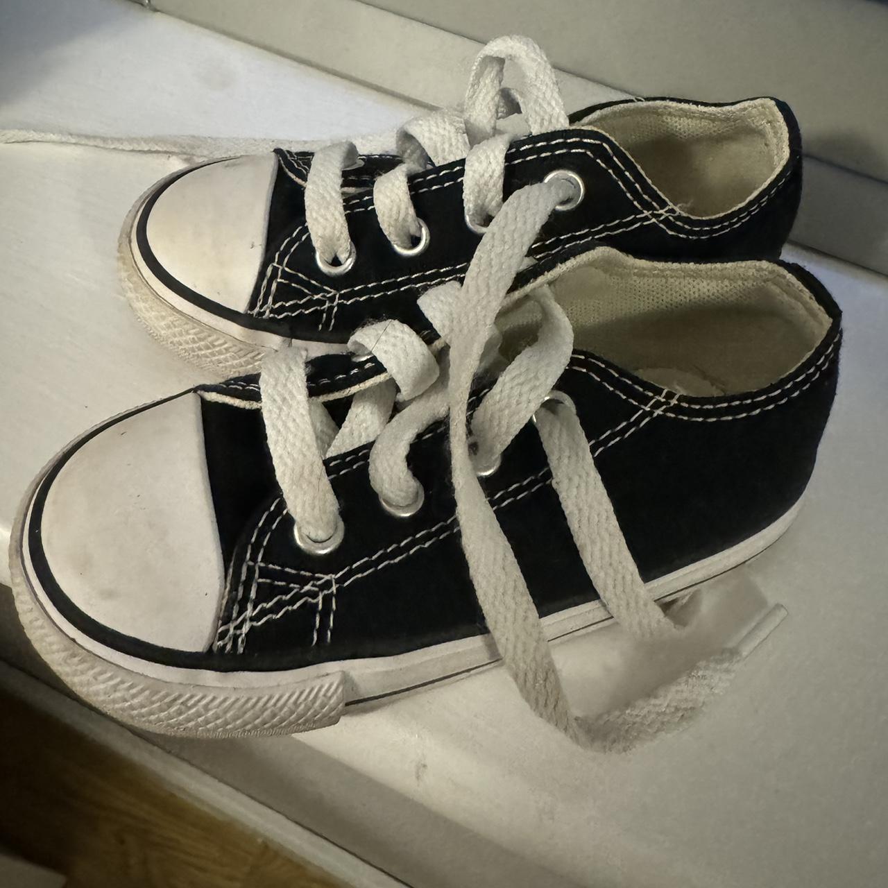 Black infant converse UK7 Depop