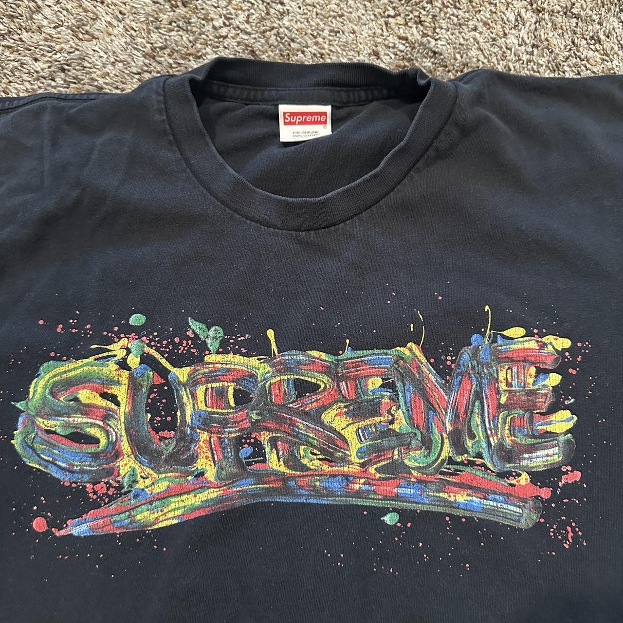 Made in USA Supreme paint splatter tee from like... - Depop