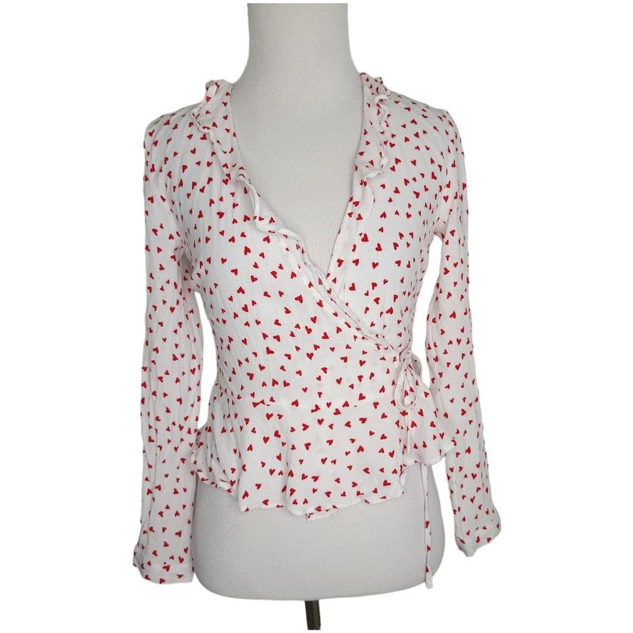 Rails Women's Blouse - White/Red - XS – Rails Sim… - image 1