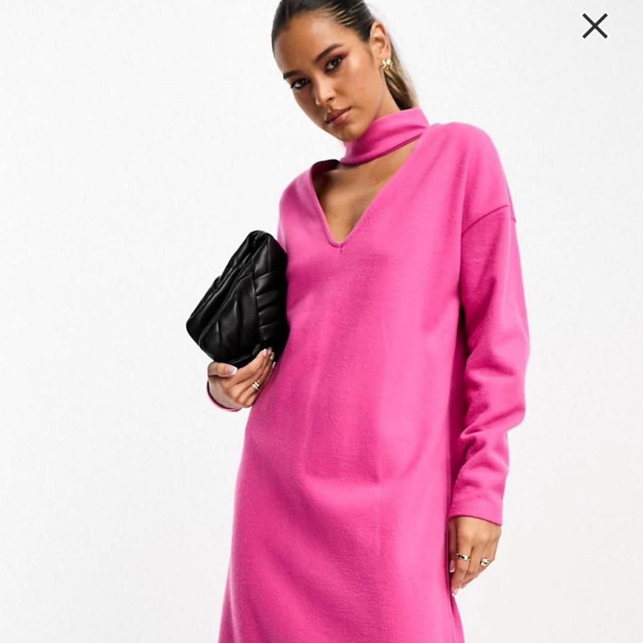 Pink Asos Dresses Size 18 Brand New Pink High Neck Jumper Would Depop