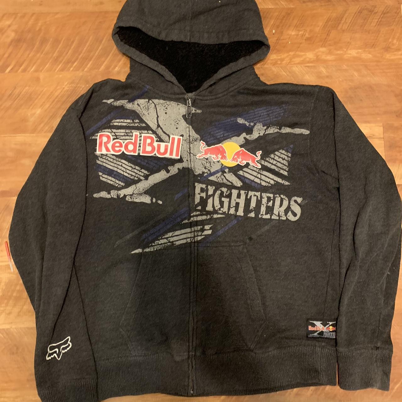 Red Bull and fox racing zipup sweatshirt with a | Depop
