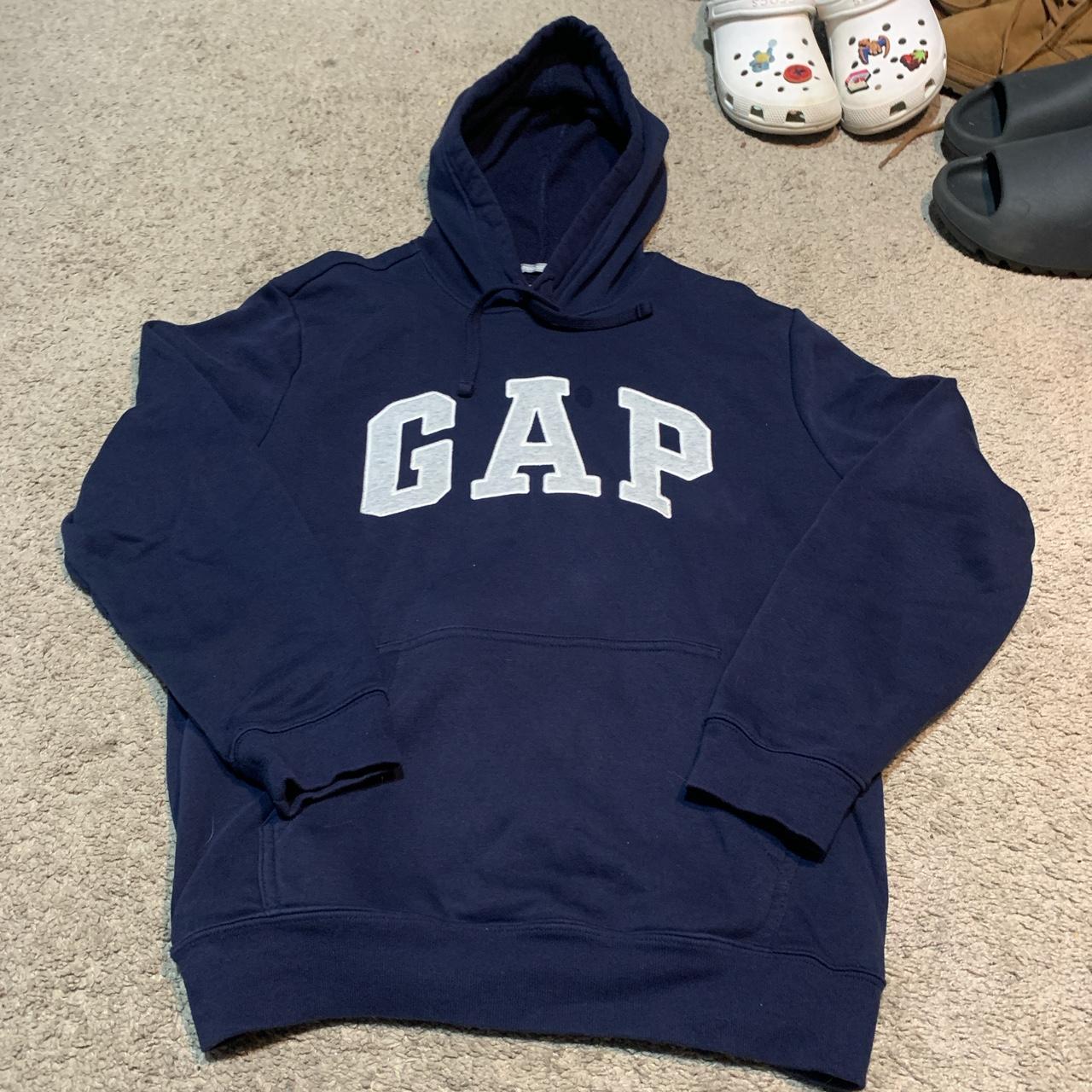 Navy blue Gap Hoodie Size medium In good condition... - Depop