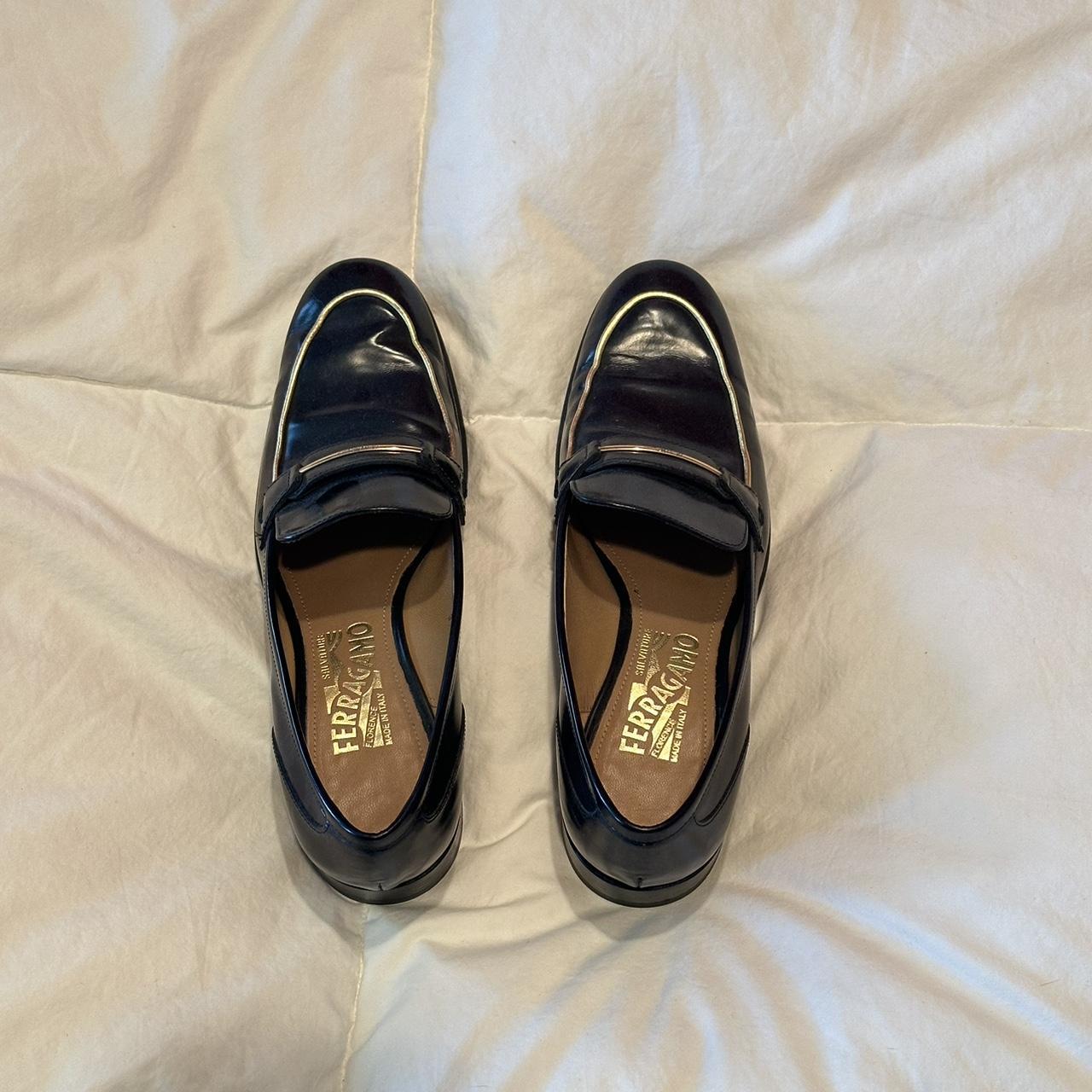 Vintage Ferragamo (kitten heel) oxfords in nearly... - Depop