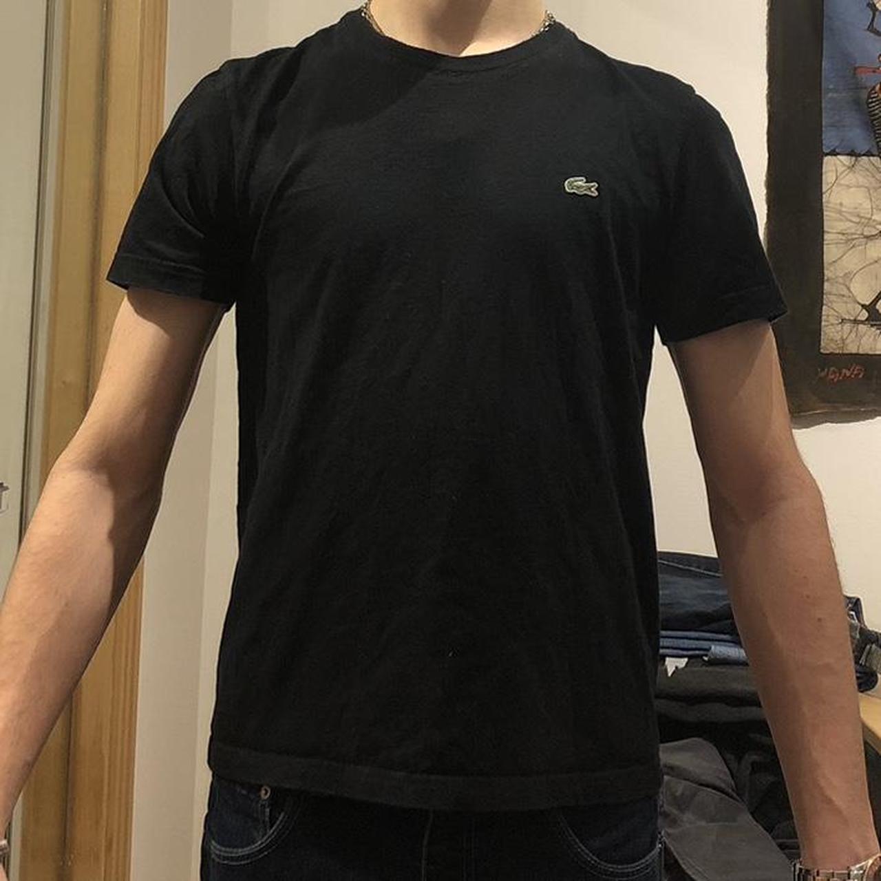 Lacoste Black Tshirt Size 4 (equivalent to - Depop