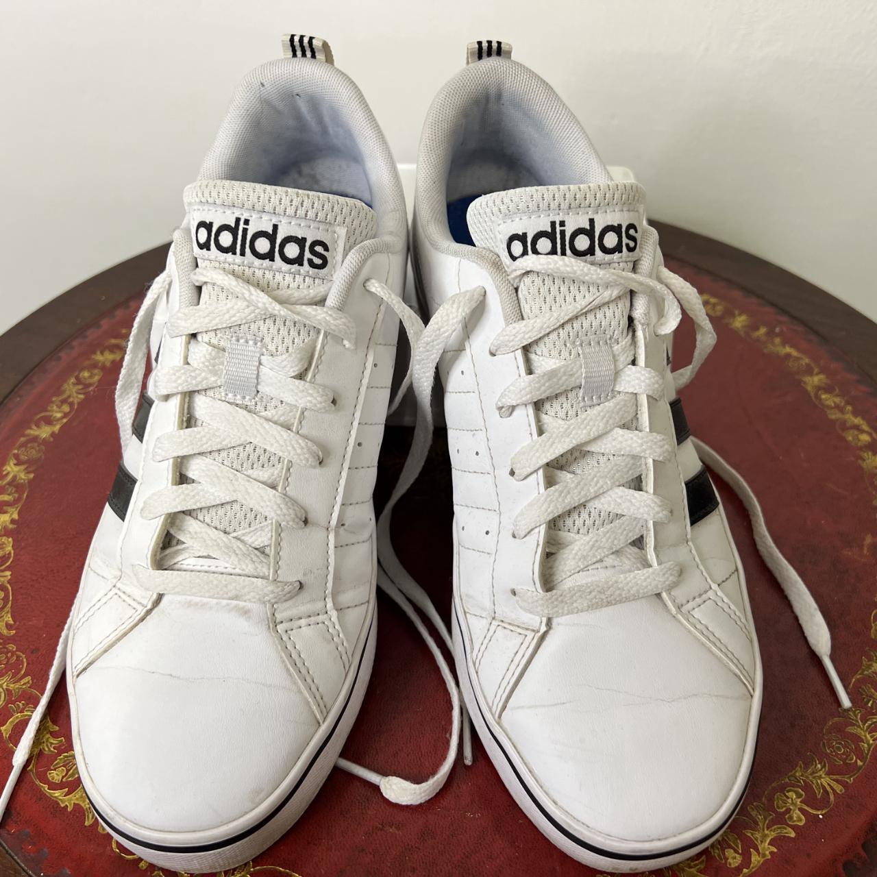 Adidas Men's White Trainers, Size 7.5 (UK) Preloved... - Depop