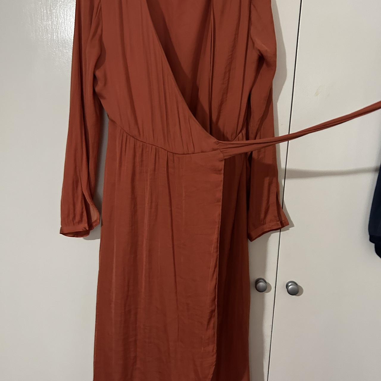 Sportsgirl burnt orange wrap dress Soft drapey... Depop