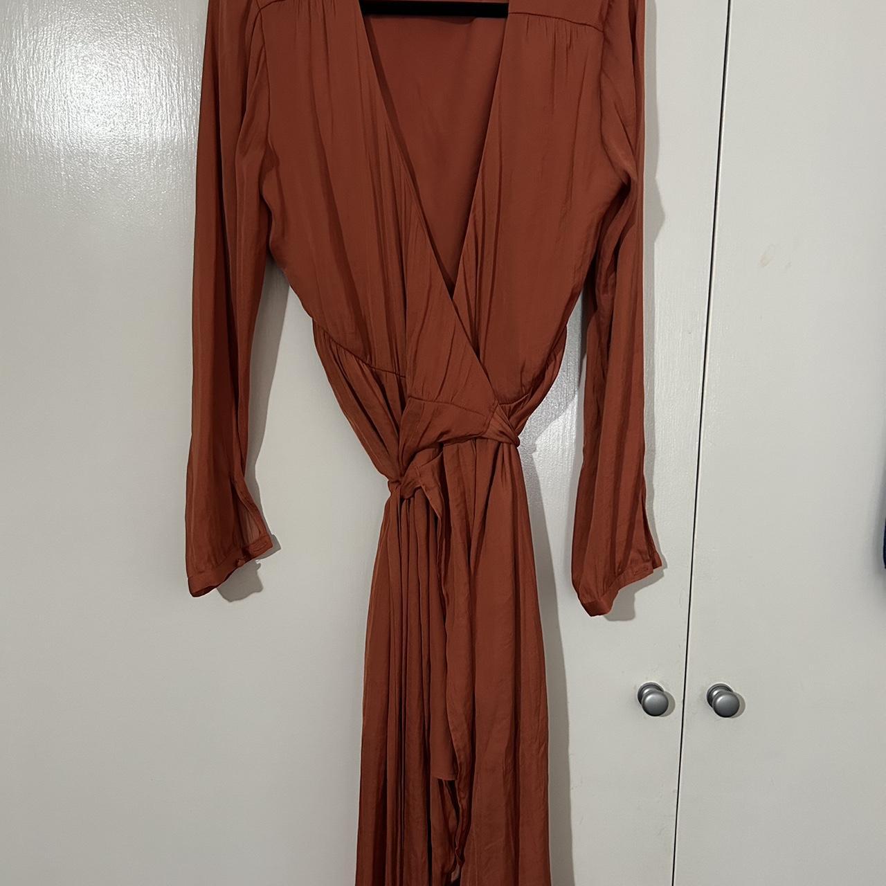 Sportsgirl burnt orange wrap dress Soft drapey... Depop