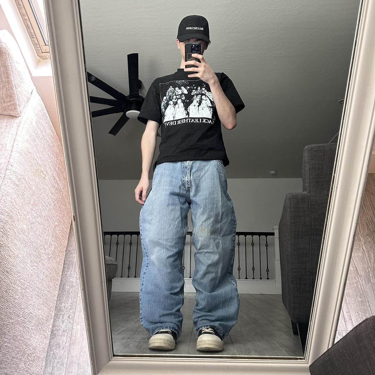 40x32 vintage baggy y2k grunge skater pants all... - Depop