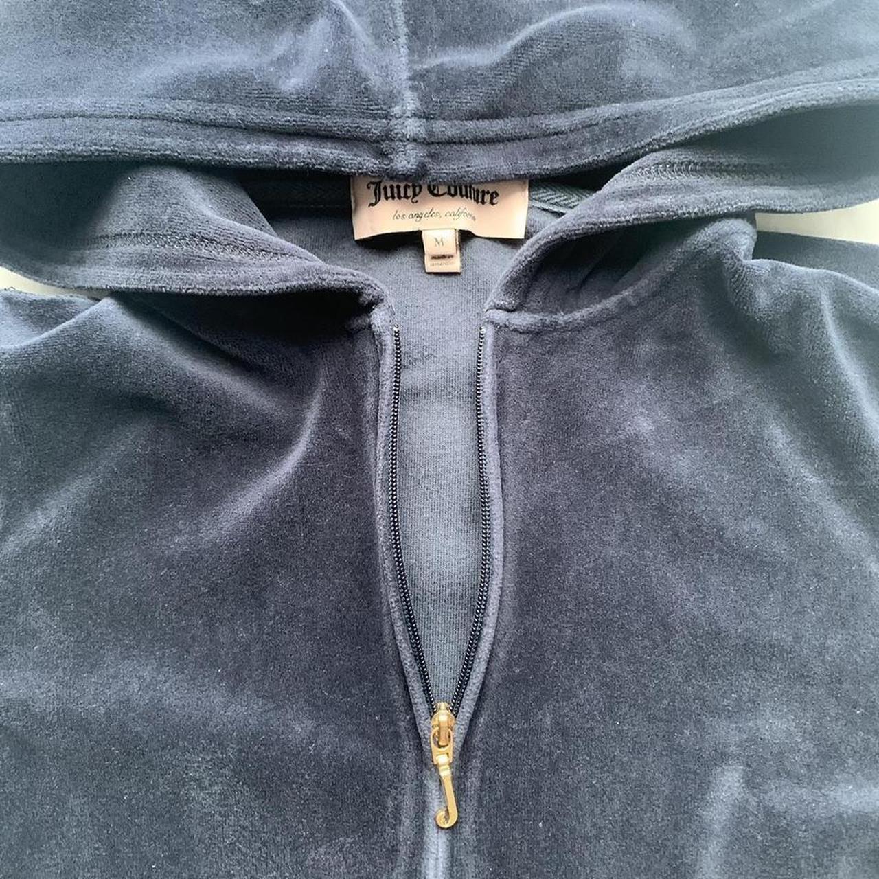 Navy Blue Juicy Couture Y2K Vintage Zip Up Hoodie... - Depop