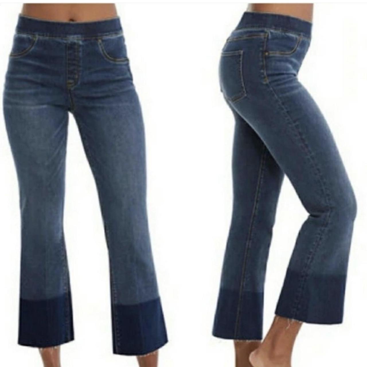 Spanx Medium Wash Cropped Flare Jeans