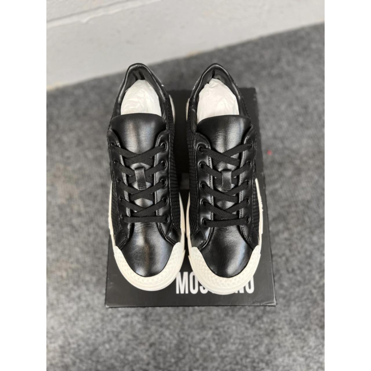 Moschino Women's Black and White Footwear | Depop