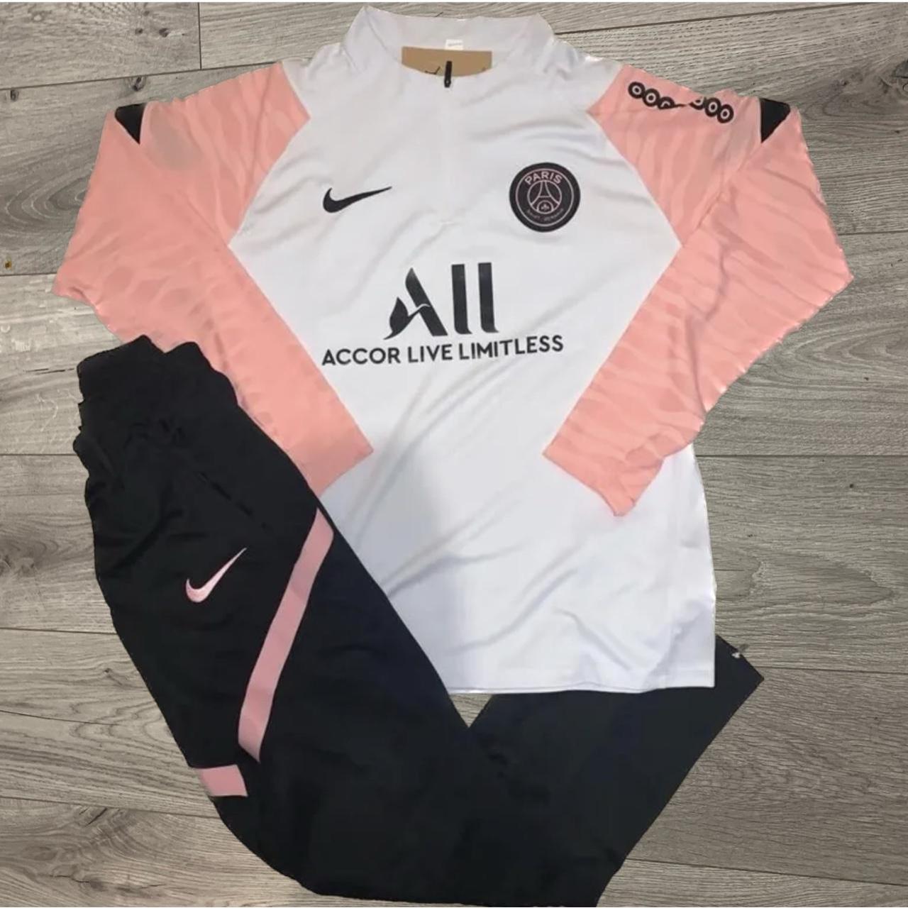 psg white and pink tracksuit