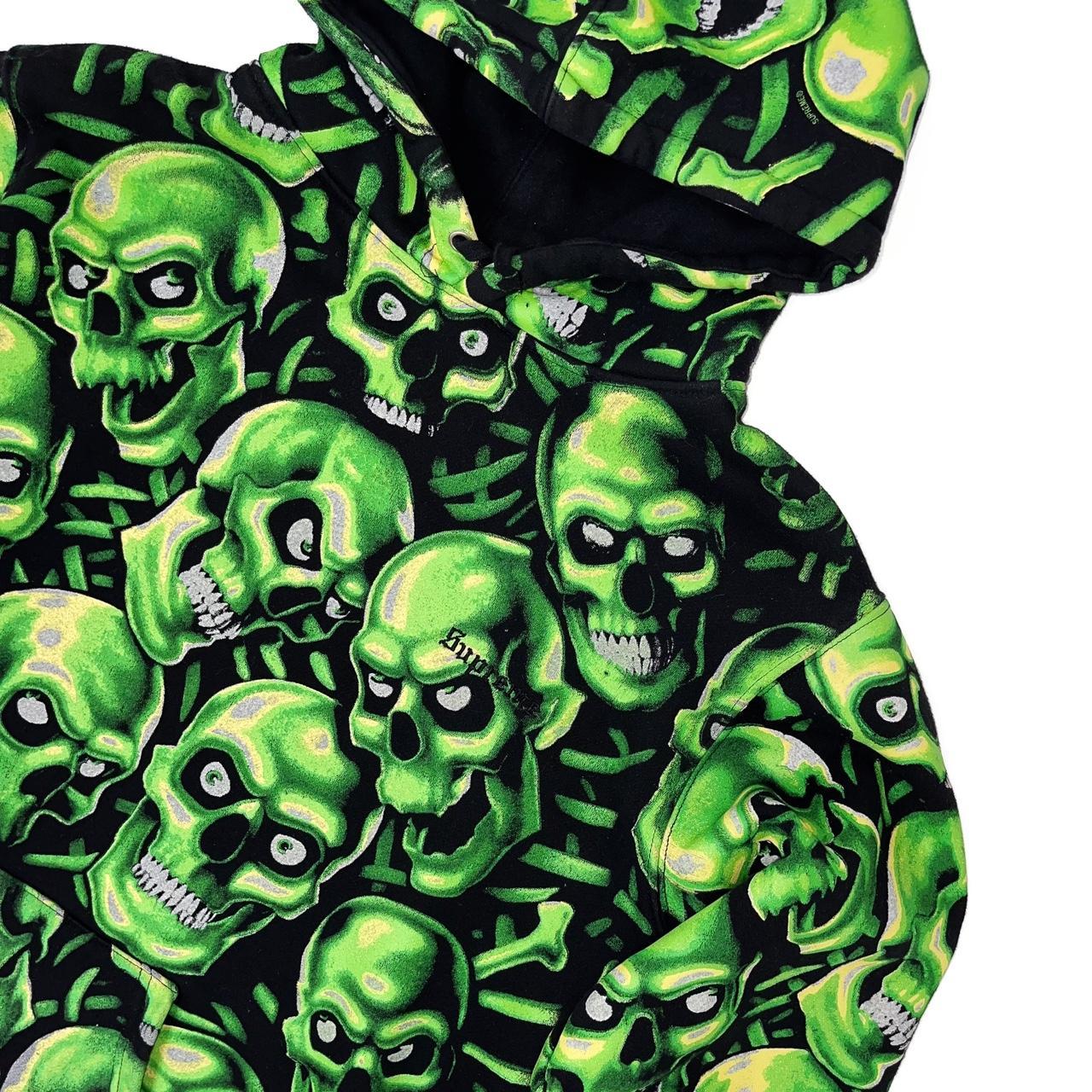 Green skull supreme hoodie best sale