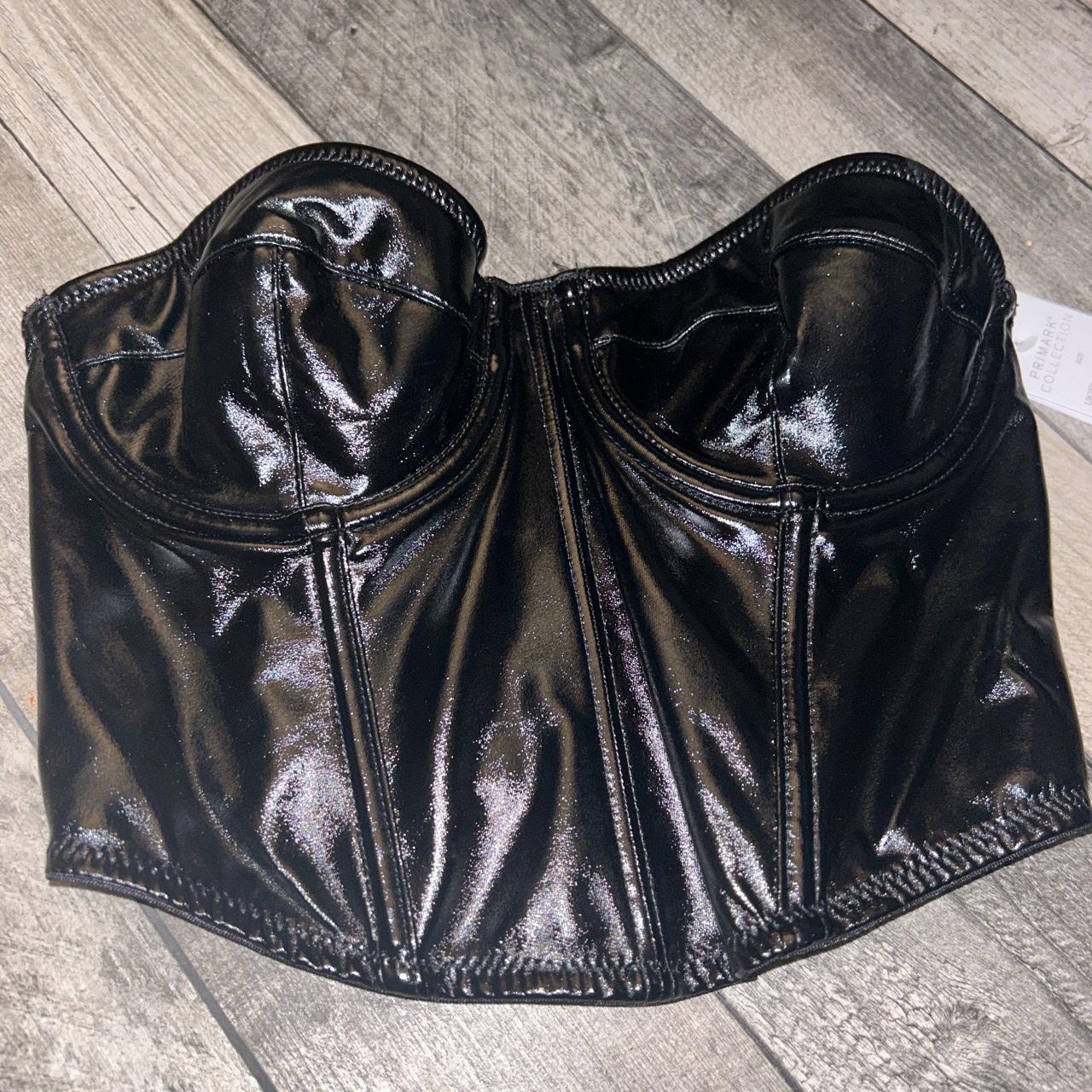 💕Primark black leather look corset 💕 Size 32B Brand... - Depop