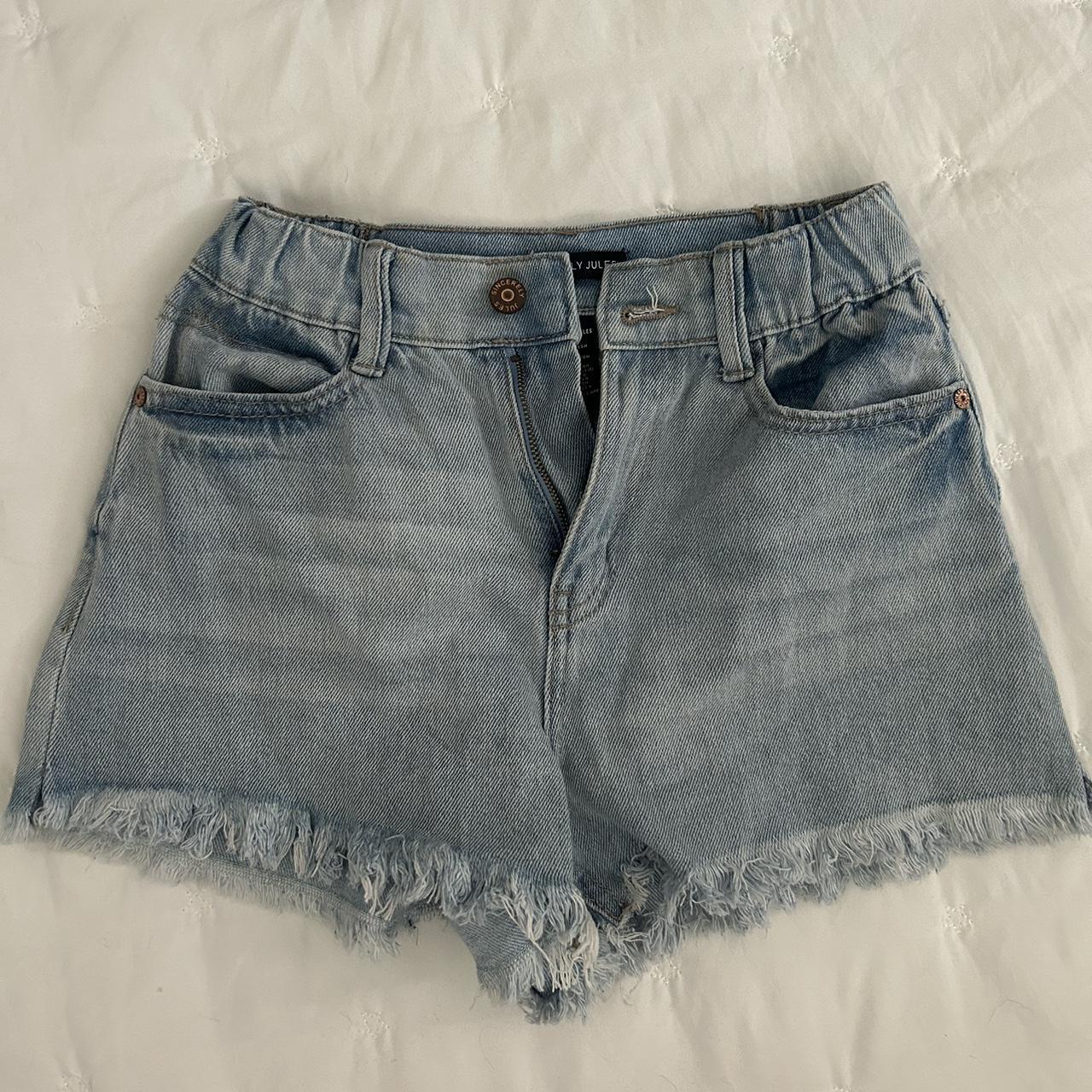 Sincerely jules blue Jean Shorts elastic waist brand Depop