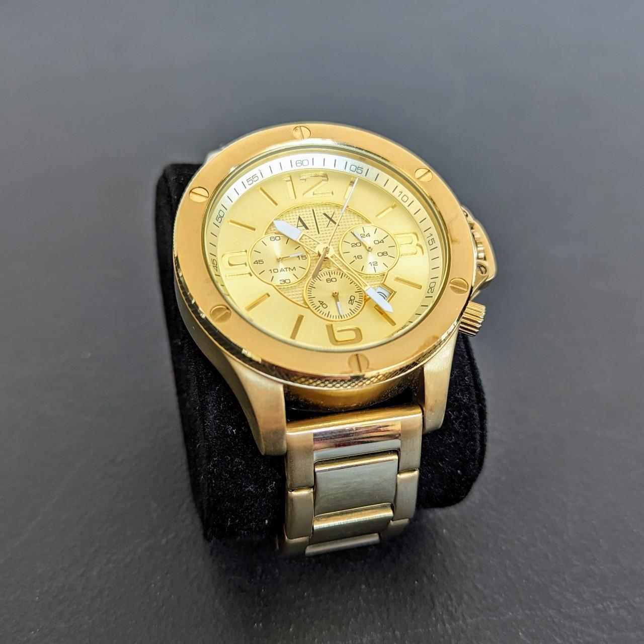 Armani Exchange AX1504 48mm Gold Watch Color Gold. Depop