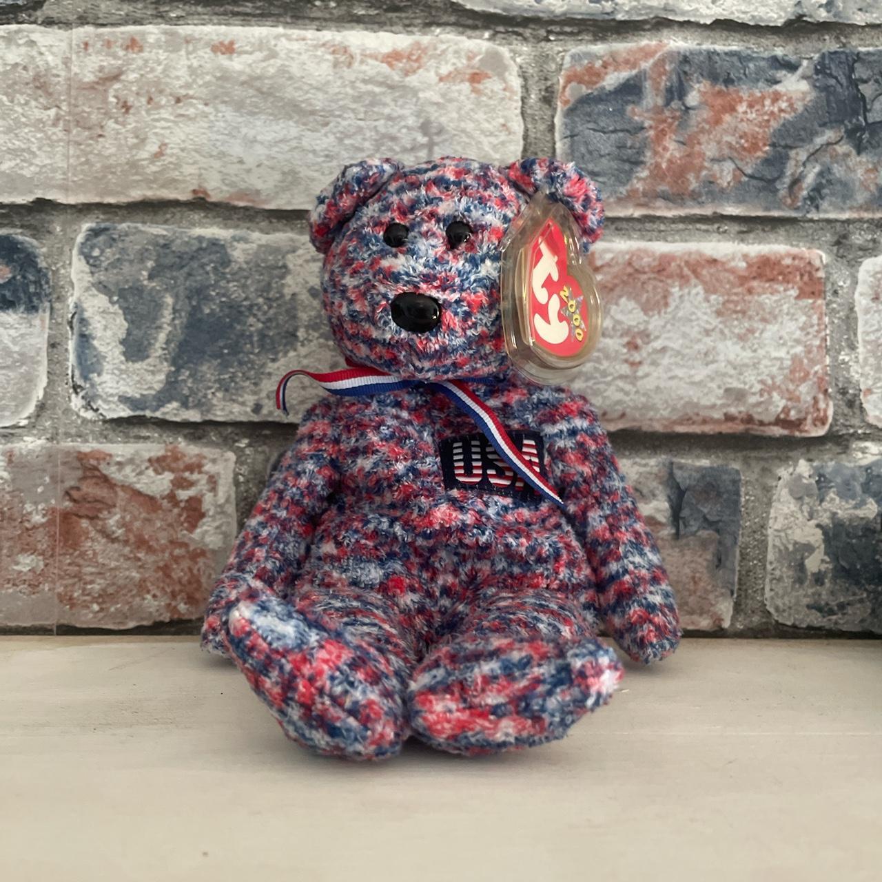 how to clean large white july 4th beanie baby