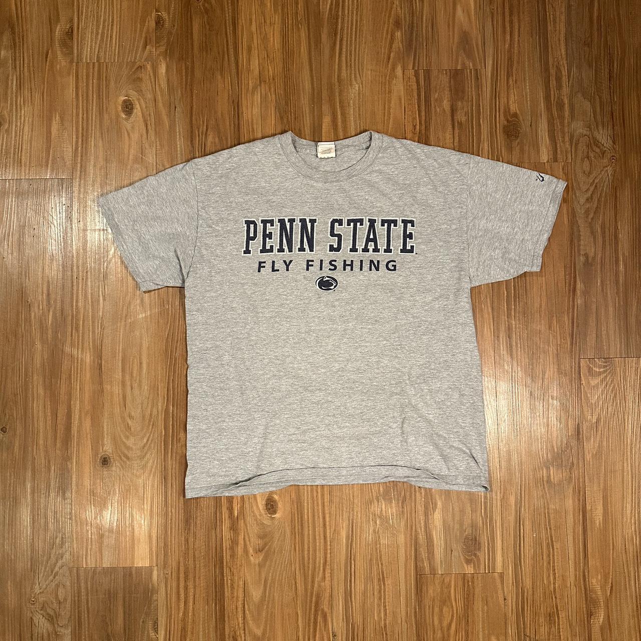 Grey Penn State Fly Fishing Tshirt Depop