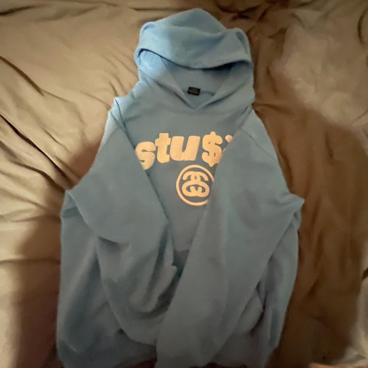 Light blue shop stussy hoodie