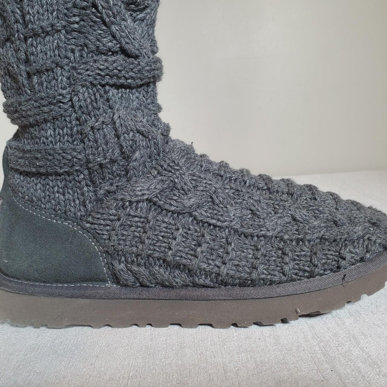 UGG Gray Over The Knee Twisted Cable Knit Sock Depop