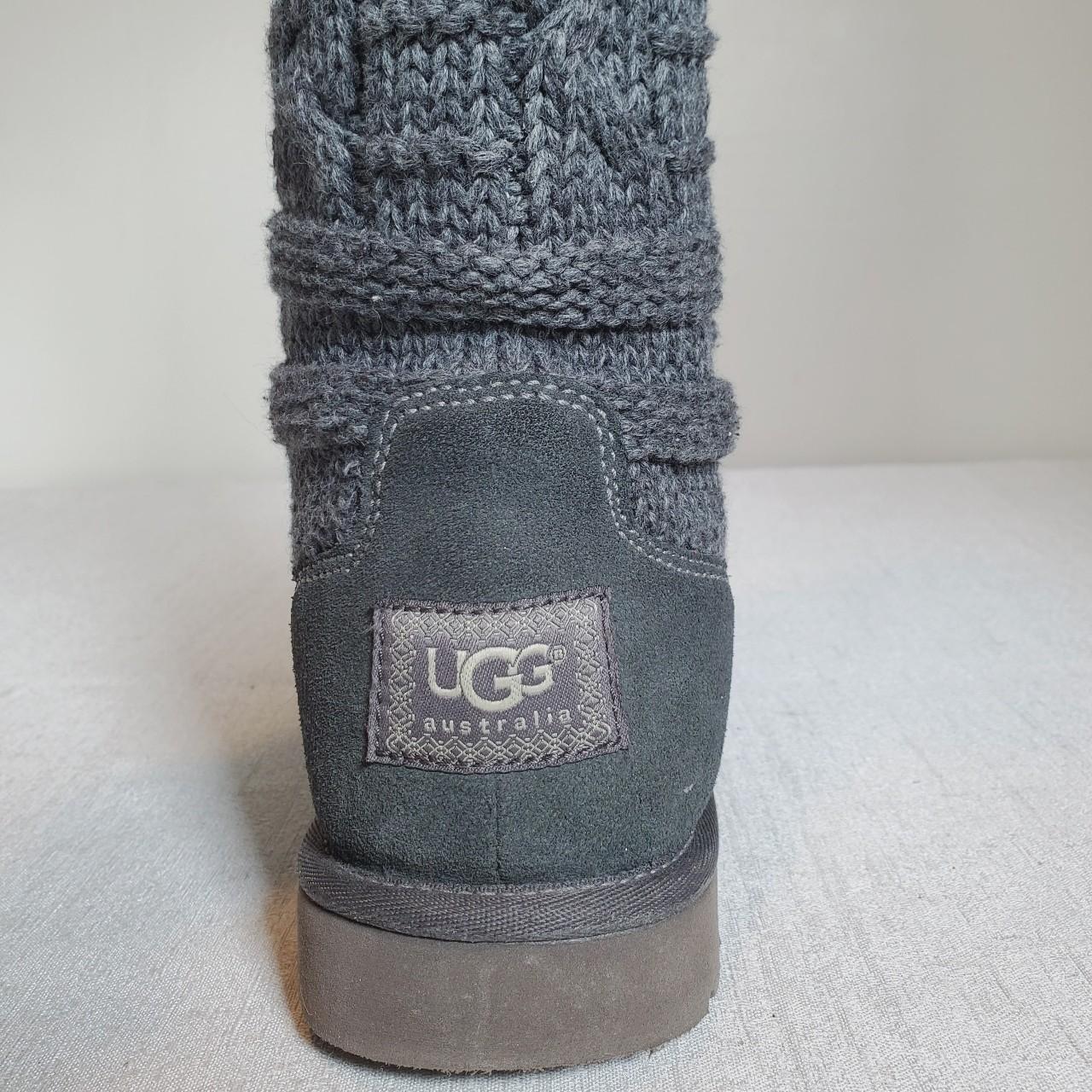 UGG Gray Over The Knee Twisted Cable Knit Sock Depop