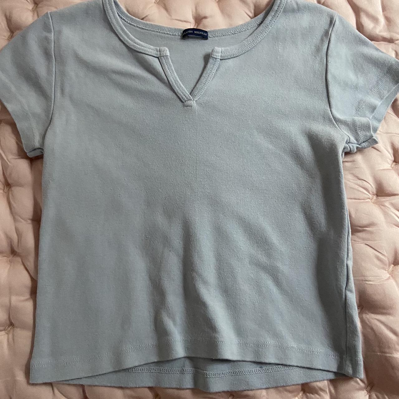 Brandy Melville light blue ashlyn top one size - Depop