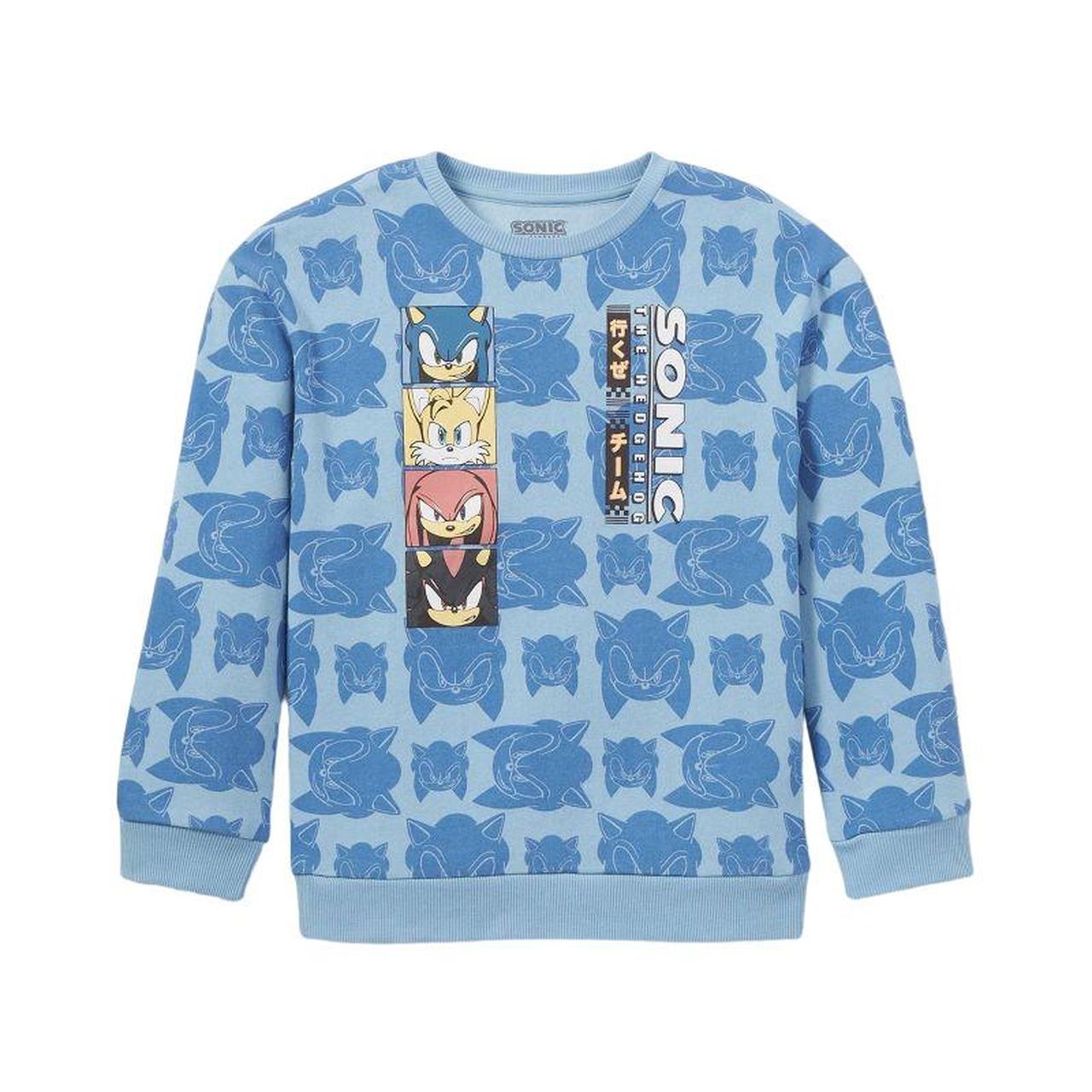 Boys Sonic The Hedgehog Crewneck Sweatshirt Blue... - Depop