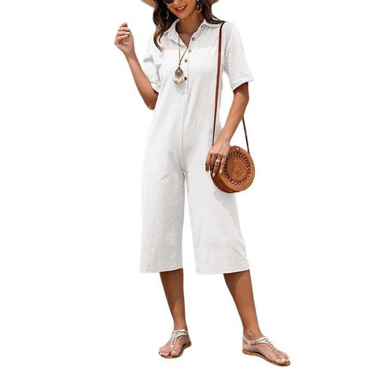 Short sleeve capri jumpsuit online