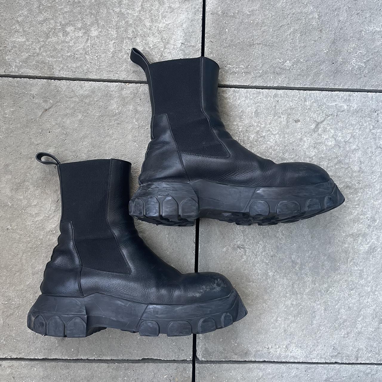 Rick Owens black Beatle bozo tractor leather... - Depop