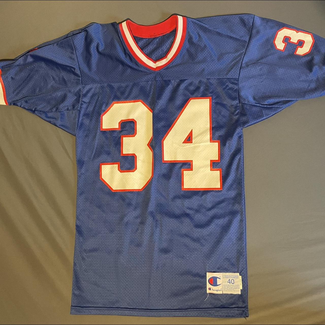 Vintage Champion Bills Blank football jersey - Depop