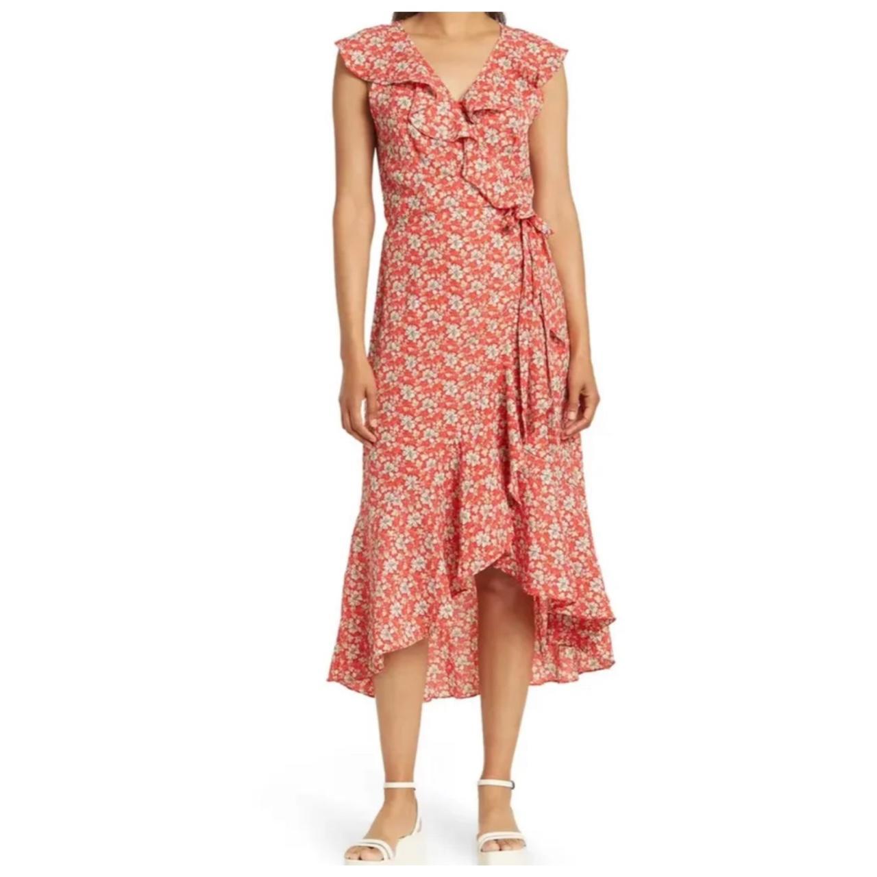 Max studio shop red wrap dress