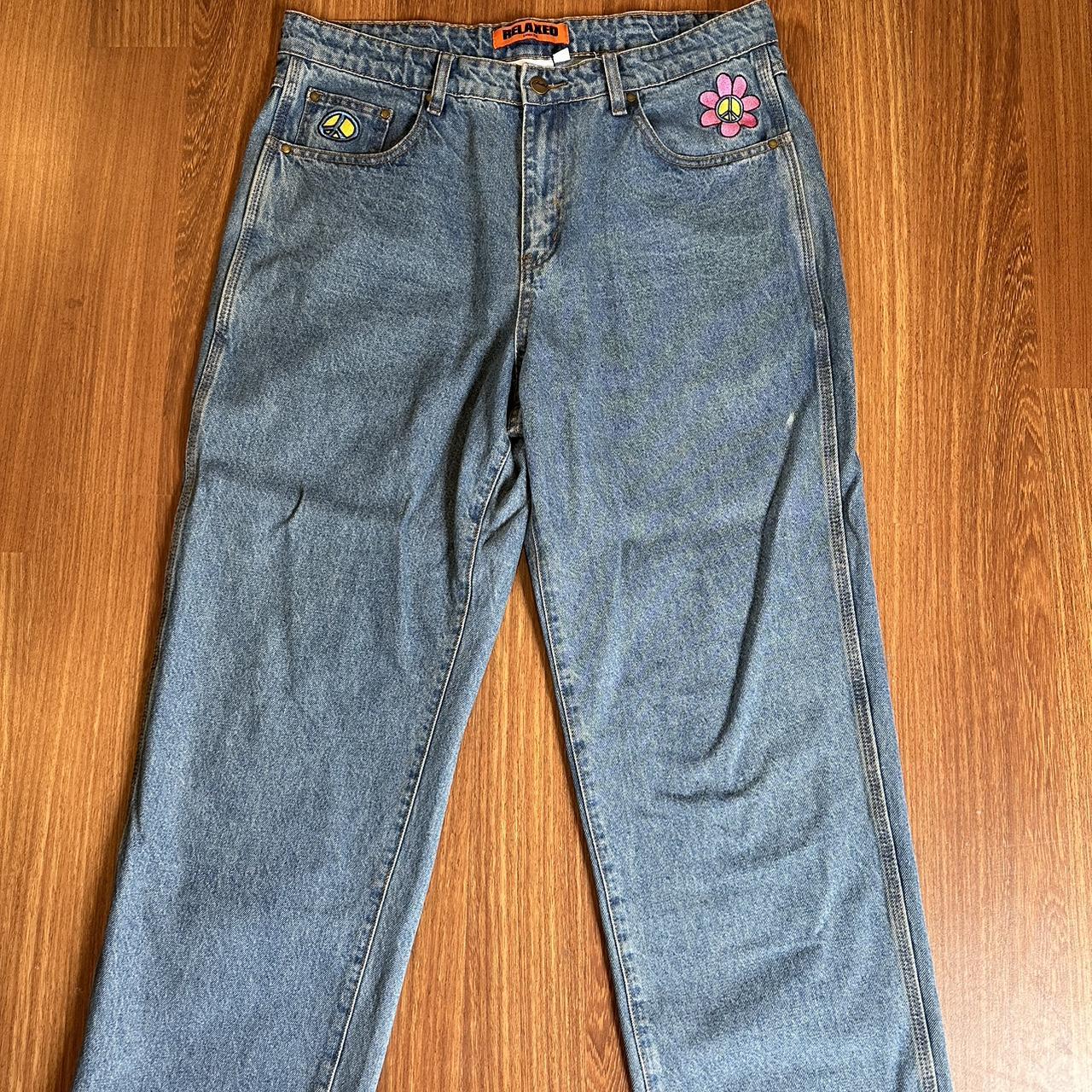 butter jeans relaxed fit barely worn size... Depop