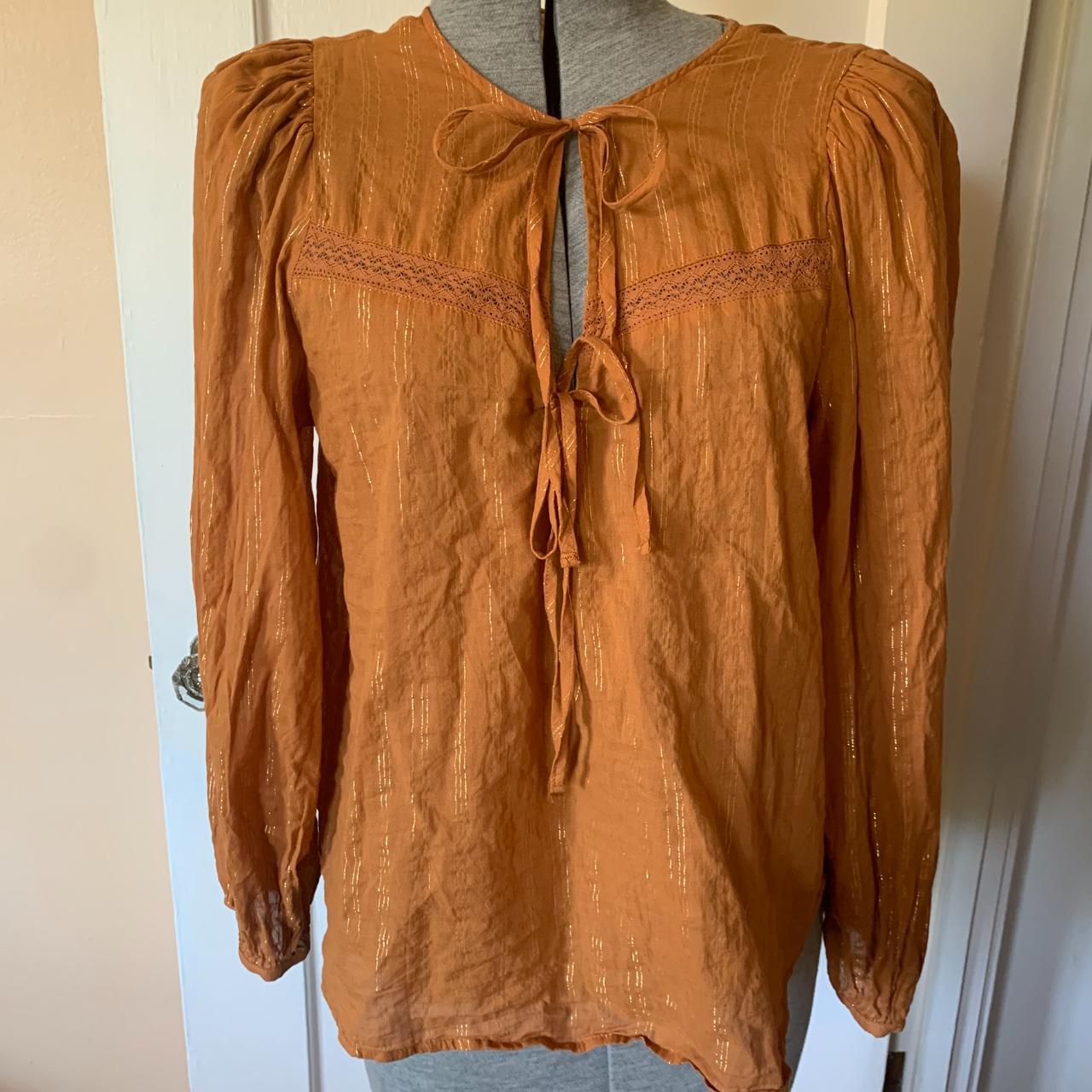 Preloved Women's Blouse - Orange - M – Burnt Oran… - image 2