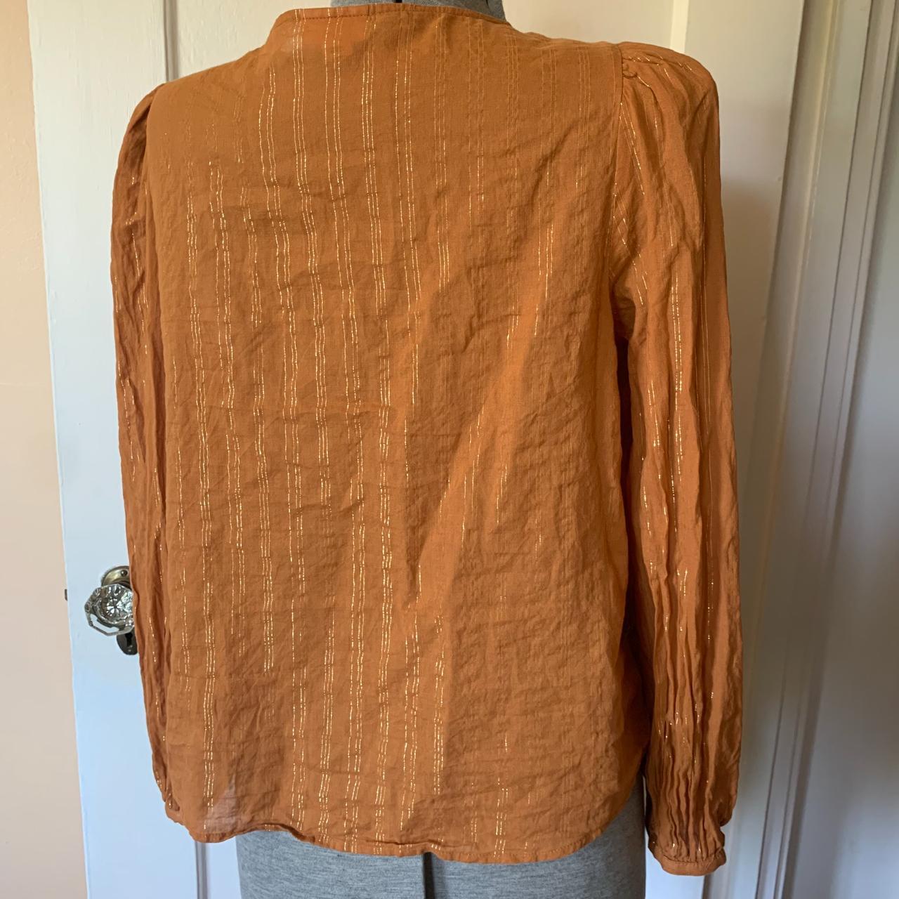 Preloved Women's Blouse - Orange - M – Burnt Oran… - image 4