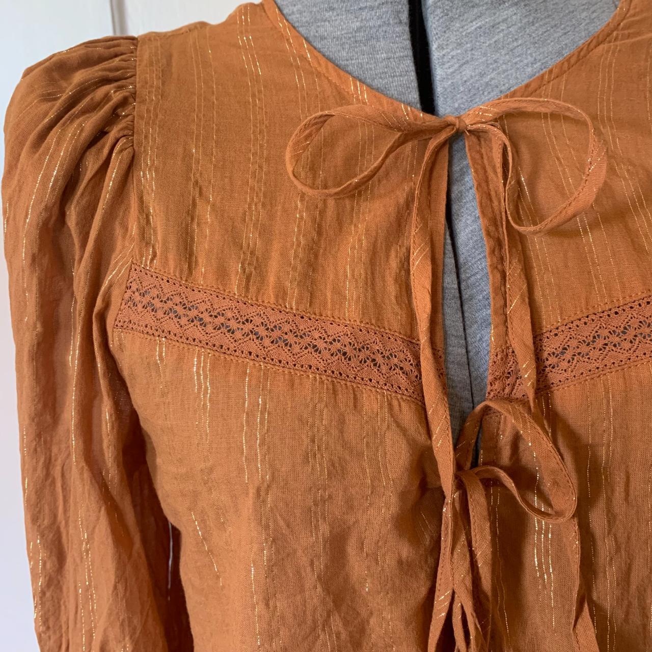 Preloved Women's Blouse - Orange - M – Burnt Oran… - image 3