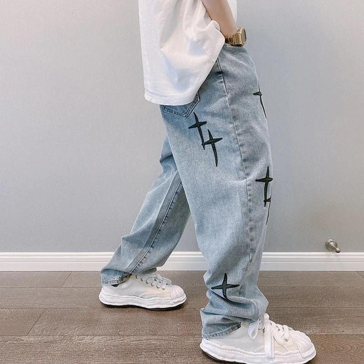 baggy fit cross jeans - Depop