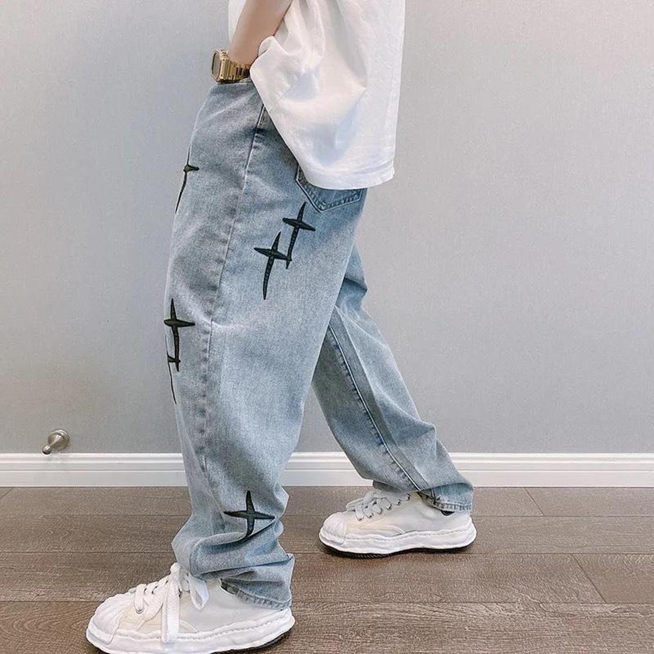 baggy fit cross jeans - Depop