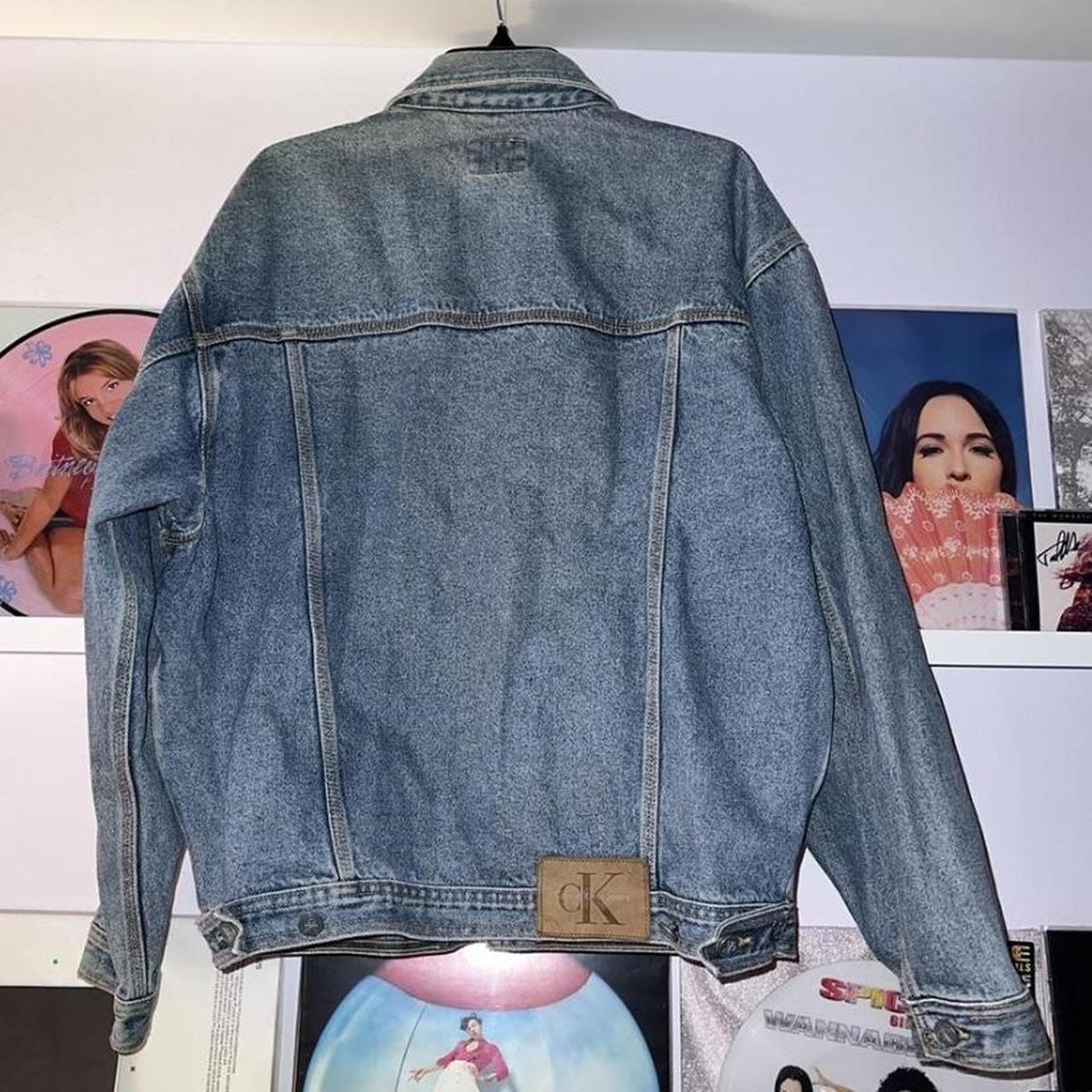 vintage oversized calvin klein denim jacket! super... - Depop