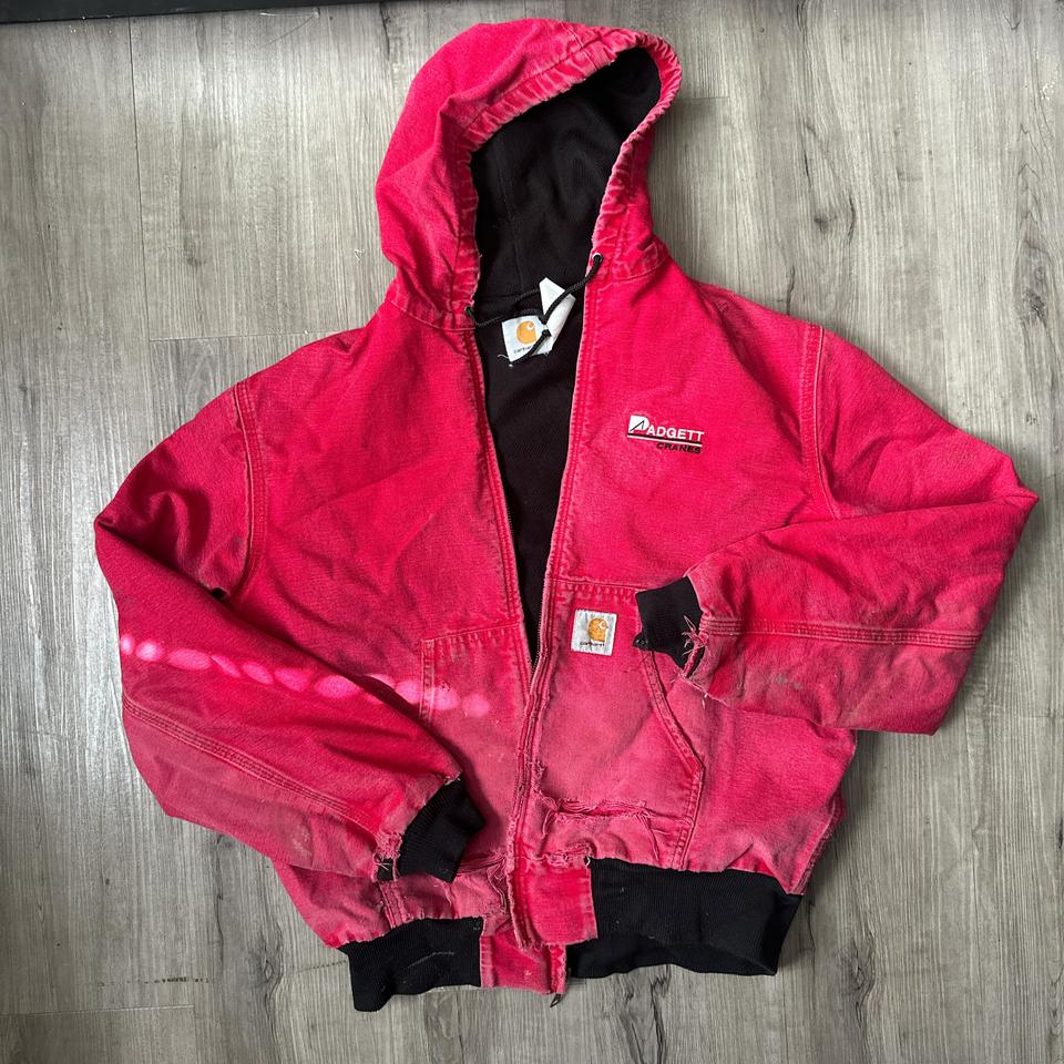 Pink carhartt-coat - Depop